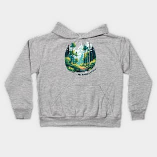 Cute exploring nature illustration Kids Hoodie